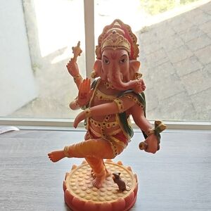 Vintage Colorful Ganesha Figurine
